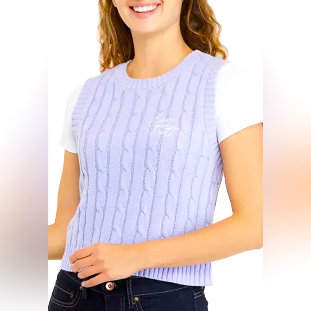 CABANA Women’s Violet Cable-Knit Sweater Vest   Size: L